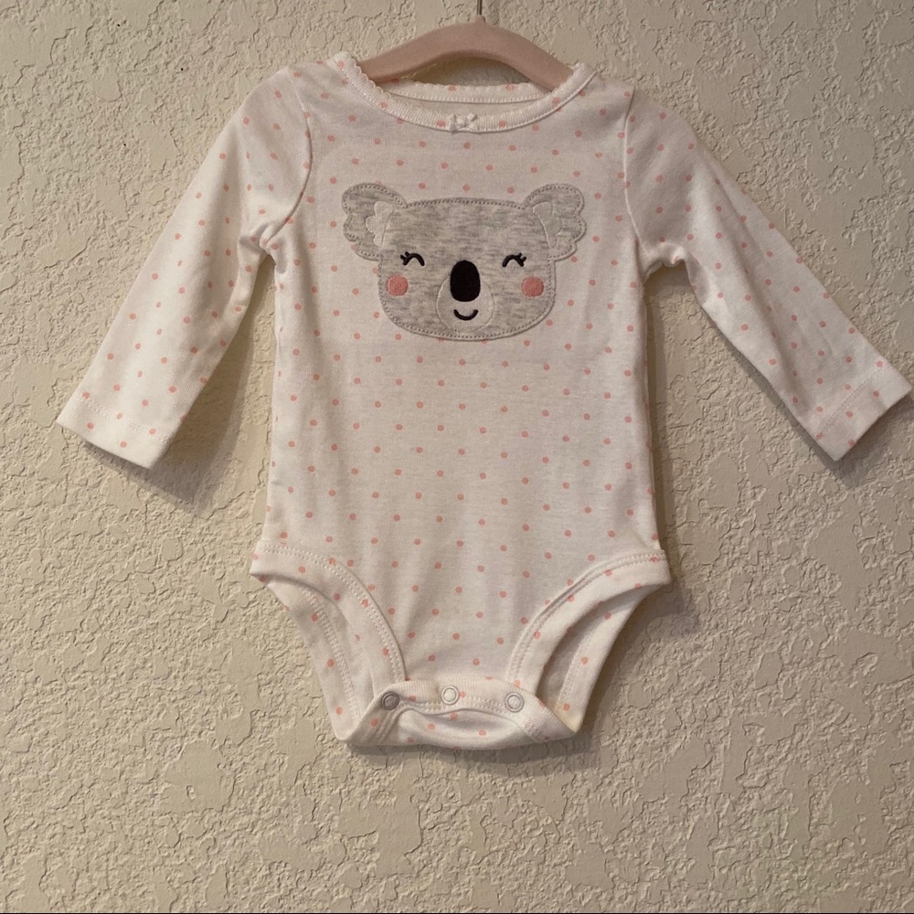 Carter’s Koala Bear Pink Polka Dot Bodysuit Onesie